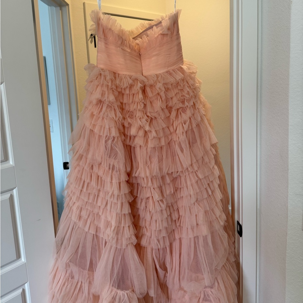 Mac Duggal Blush Pink Ruffled Tulle Ball Gown - Picture 4 of 6